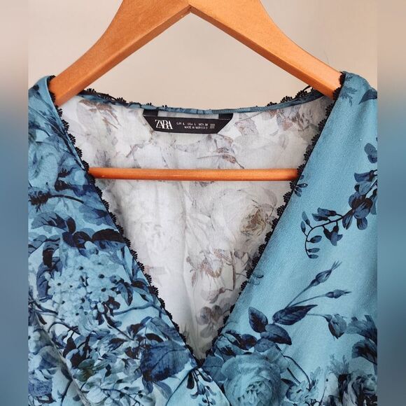 Zara Blue Floral Dress - Picture 6 of 6